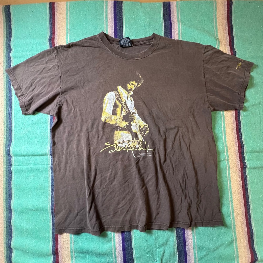 Zion Jimi Hendrix T Shirt Mens 1X Brown Graphic Band Tee 2004 Vintage Rock